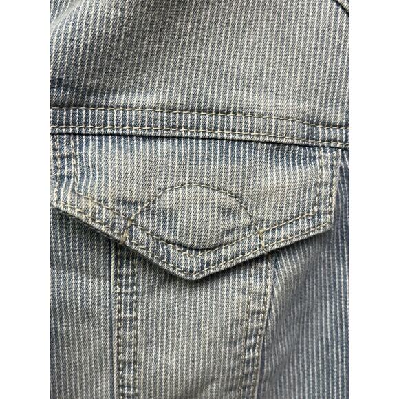 Vintage Gloria Vanderbilt Jean Jacket Womens Medium Railroad Stripe Denim - Picture 6 of 7
